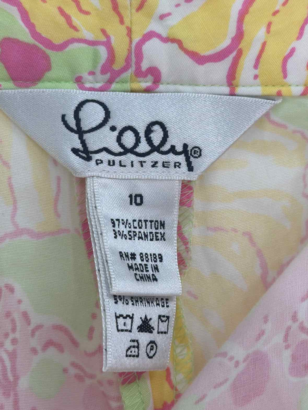 Pre-Owned Lilly Pulitzer Green Size 10 Vintage Printed Pants | True Fashionistas.