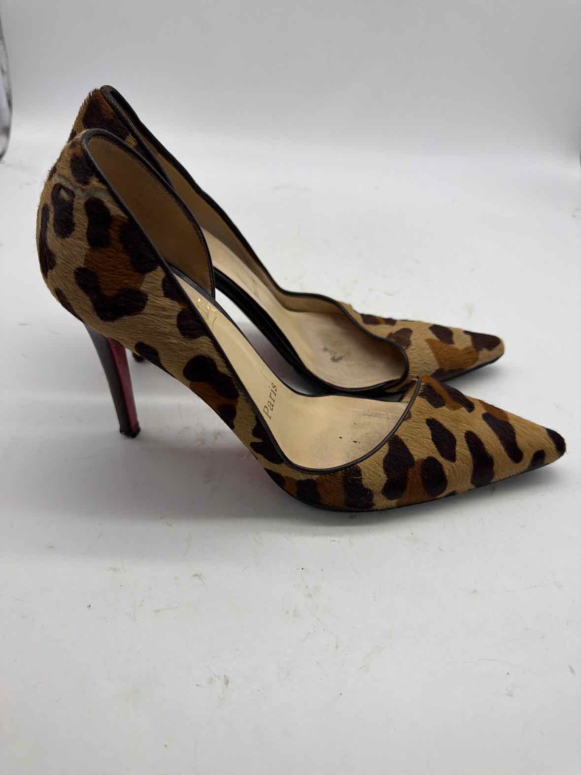 Pre-Owned Christian Louboutin Brown Size 6.5 Leopard D'orsay Heels | True Fashionistas.