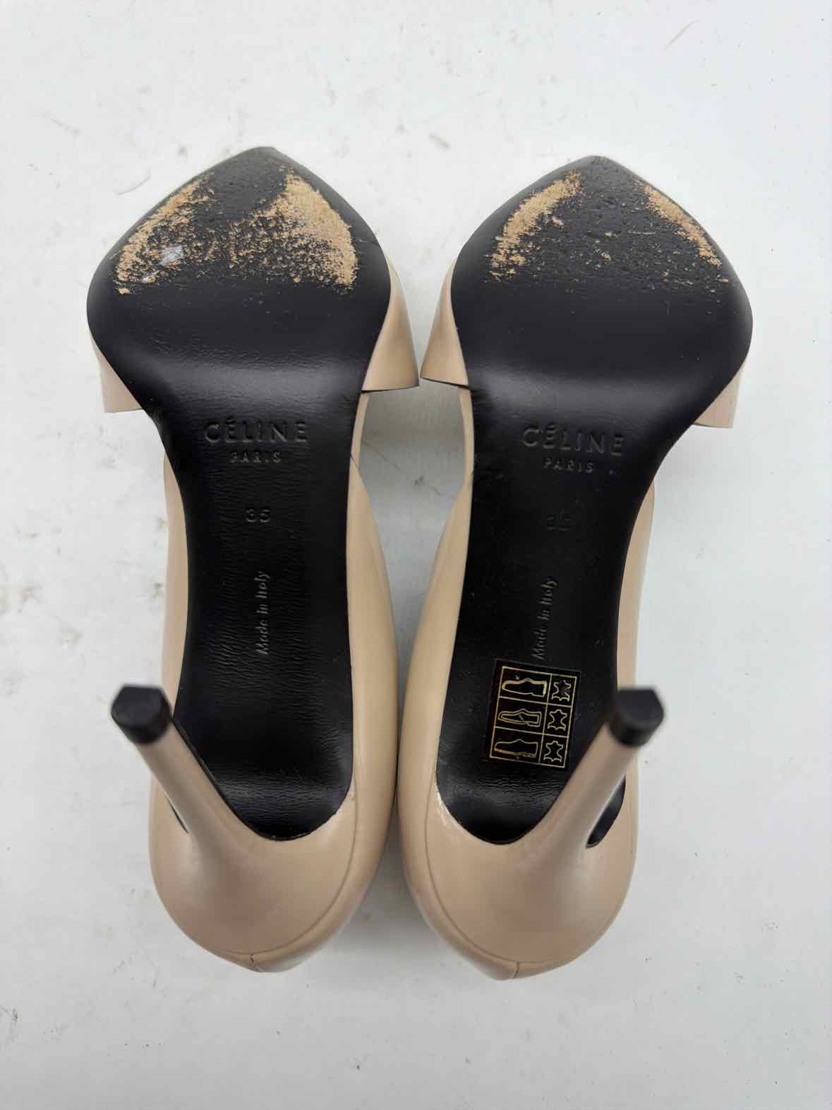 Pre-Owned Celine Tan Size 35 D'orsay Heels | True Fashionistas.