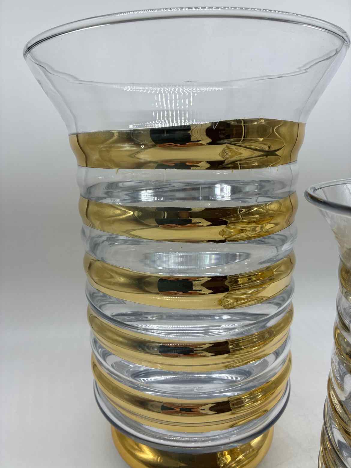 Set Of 2 Gold & Clear Glass Vases | True Fashionistas.