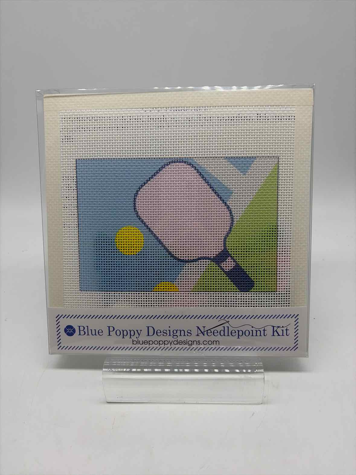 Blue Poppy Pickle Ball Needlepoint | True Fashionistas.