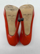 Pre-Owned Jimmy Choo Red Size 35.5 Peep Toe Heels | True Fashionistas.