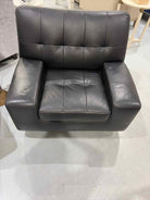 W. Schillig Black Leather Living Room Chair | True Fashionistas.