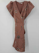 Pre-Owned ASTR Tan Size XS Wrap Short Short Sleeve Dress | True Fashionistas.