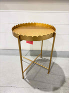 Gold Metal Scalloped End Table | True Fashionistas.