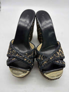 Pre-Owned Jimmy Choo Black Size 38.5 Wedge Heels | True Fashionistas.