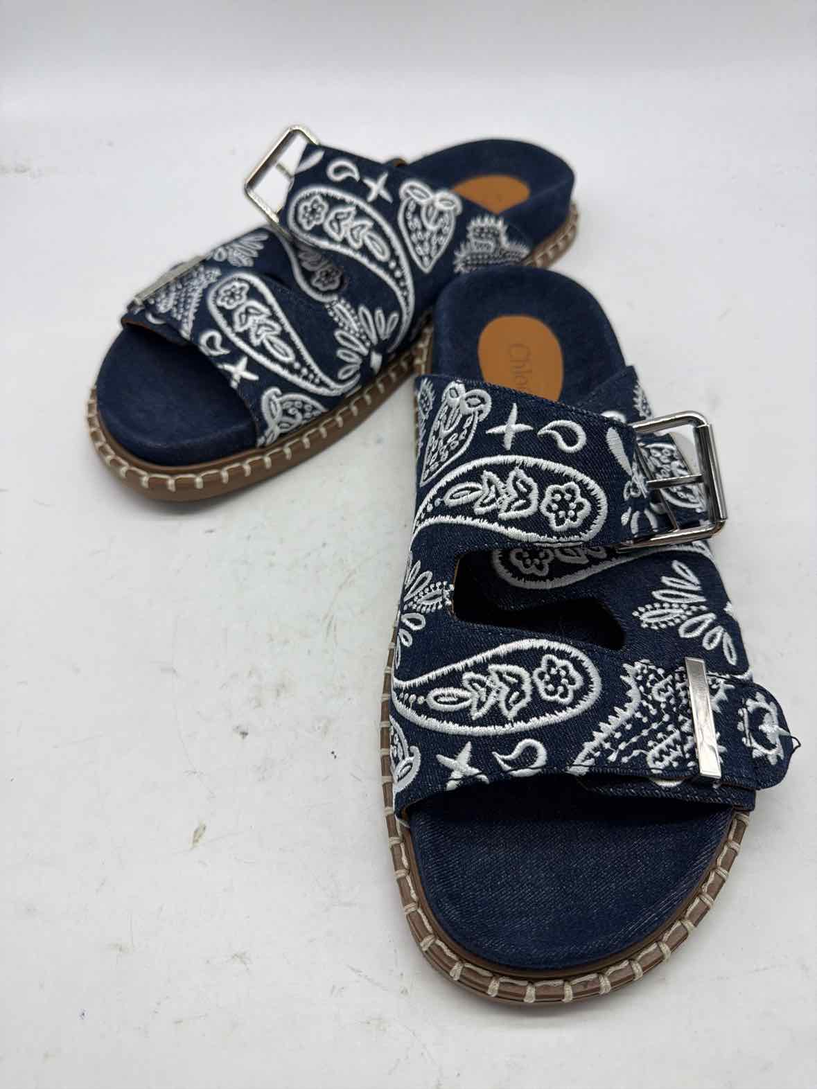 Pre-Owned Chloe Blue Size 11 Slide Sandals | True Fashionistas.