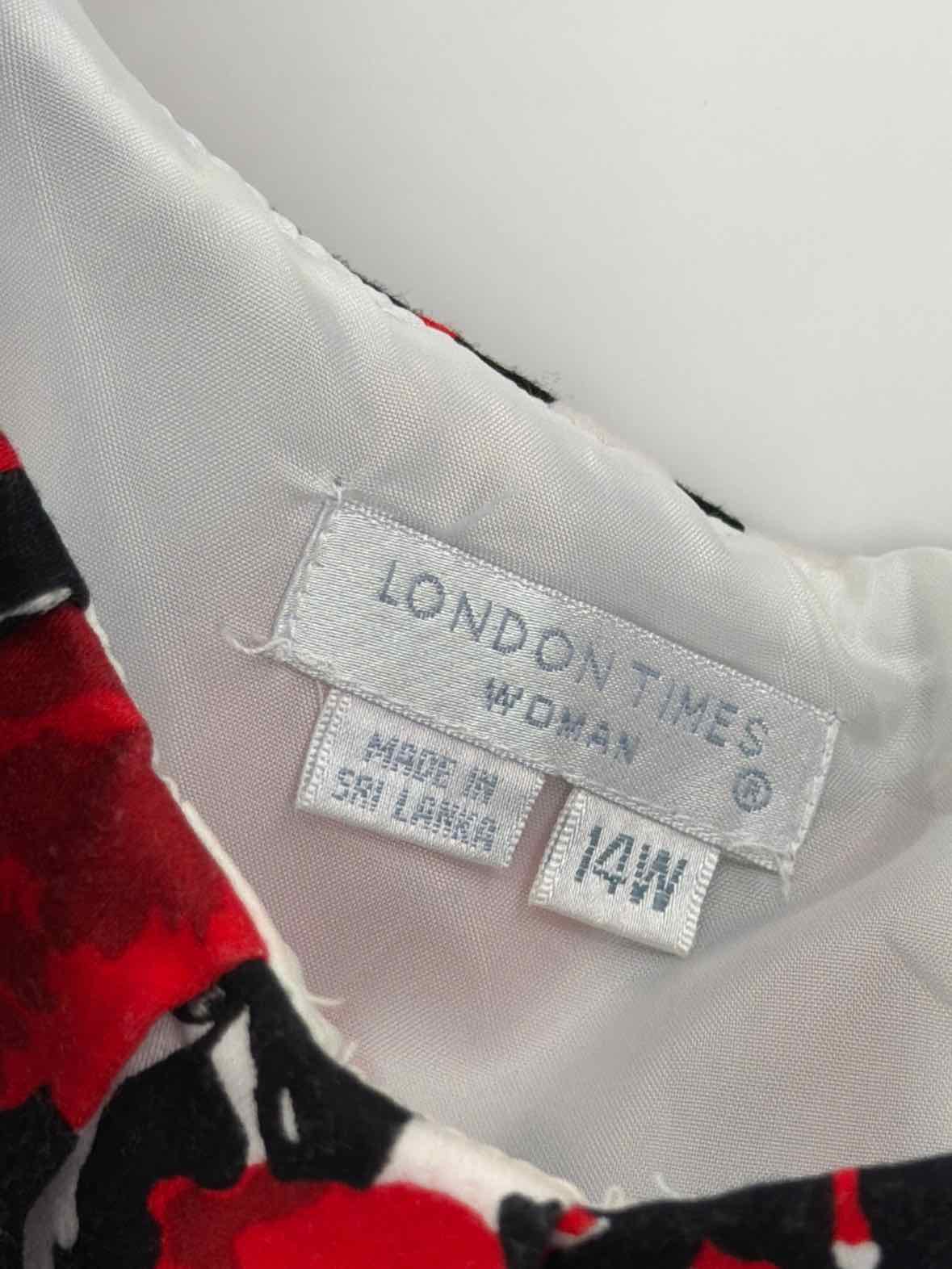 Pre-Owned London Times Red Size 14W Short Sleeveless Dress | True Fashionistas.