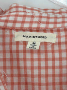 Pre-Owned Max Studio Orange Size Medium Check Print Button Down | True Fashionistas.