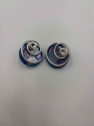 Jeff Lieb Blue clip Stud Earrings | True Fashionistas.