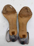 Pre-Owned Manolo Blahnik Silver Size 6.5 Strappy Heels | True Fashionistas.