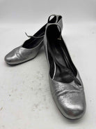 Pre-Owned Saint Laurent Grey Size 10 Block Heel Heels | True Fashionistas.