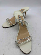 Pre-Owned Manolo Blahnik White Size 8 Patent Leather Mule Sandals | True Fashionistas.