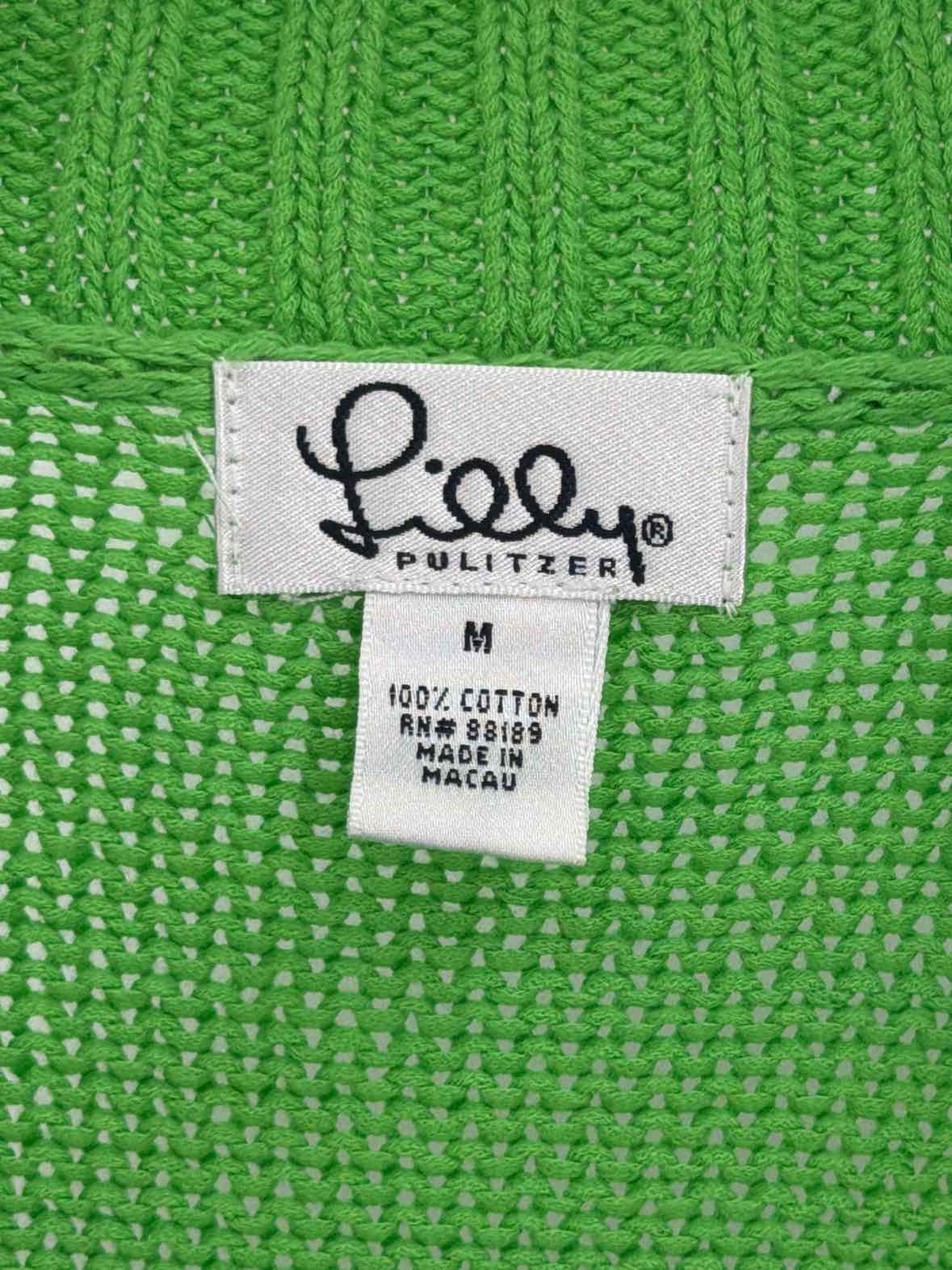 Pre-Owned Lilly Pulitzer Green Size Medium Cardigan Sweater | True Fashionistas.