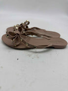 Pre-Owned Valentino Tan Size 36 Jelly Rockstud Thong Sandals | True Fashionistas.