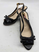 Pre-Owned Prada Black Size 36.5 Patent Leather Wedge Heels | True Fashionistas.