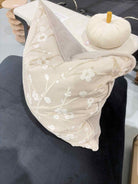 Taupe & White Cherry Blossom Pillow | True Fashionistas.