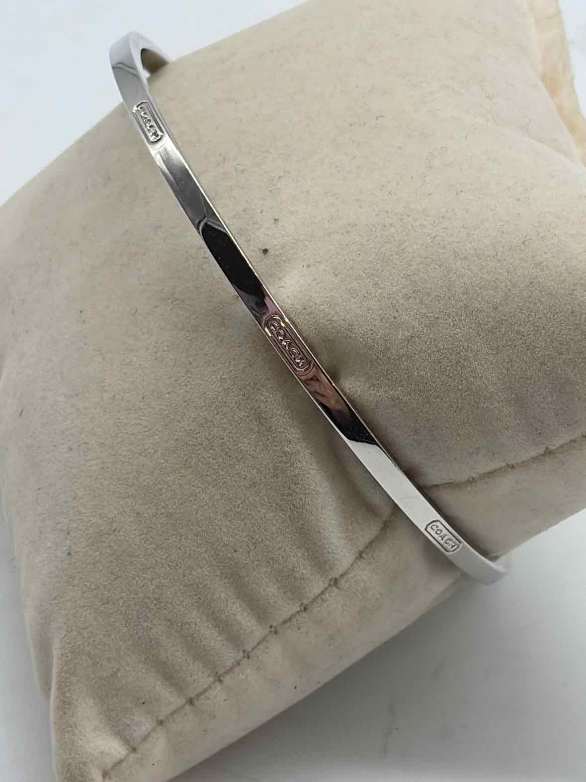 Coach Silver Thin Bangle Bracelet | True Fashionistas.
