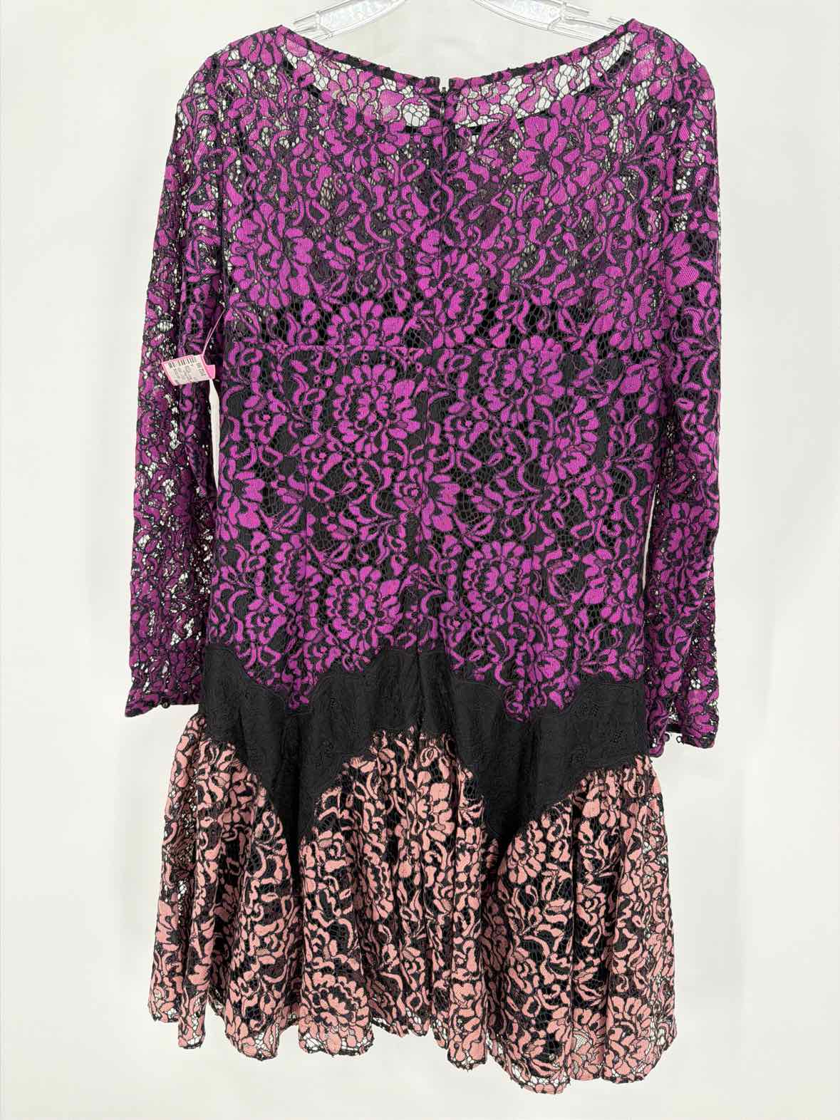 Pre-Owned Zac Posen Purple Size 10 Lace Short Long Sleeve Dress | True Fashionistas.