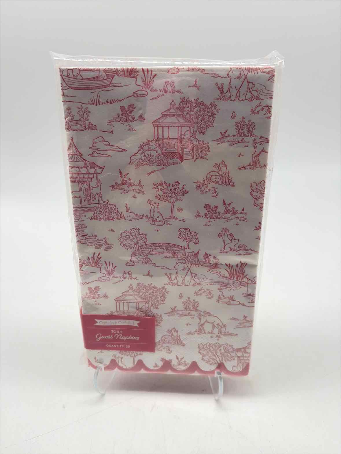 Pink Toile Paper Guest Napkins | True Fashionistas.