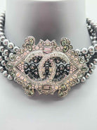 Pre-Owned Chanel Silver Multi Strand Choker Necklace | True Fashionistas.