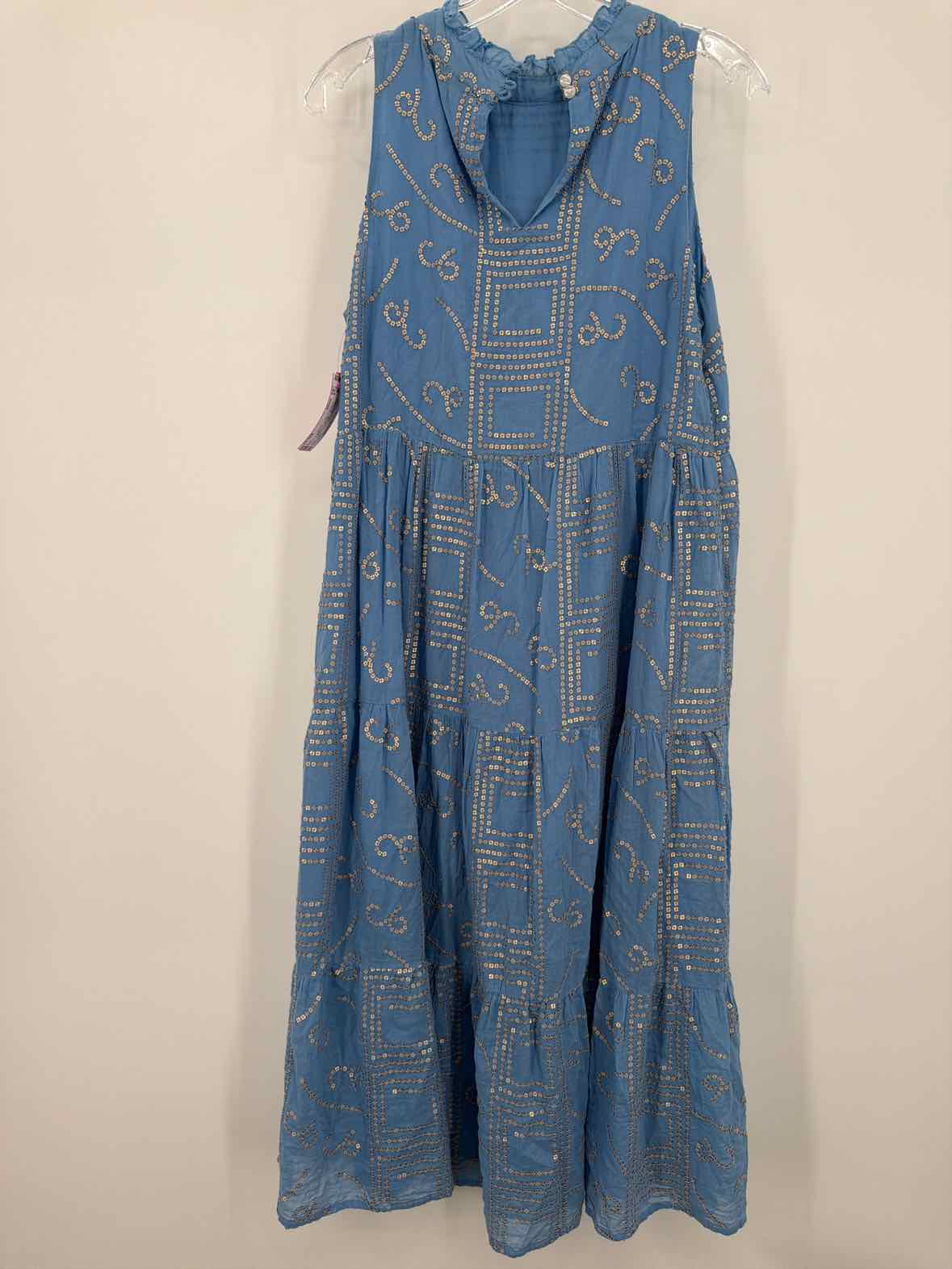 Pre-Owned Oliphant Blue Size Small Long Sleeveless Dress | True Fashionistas.