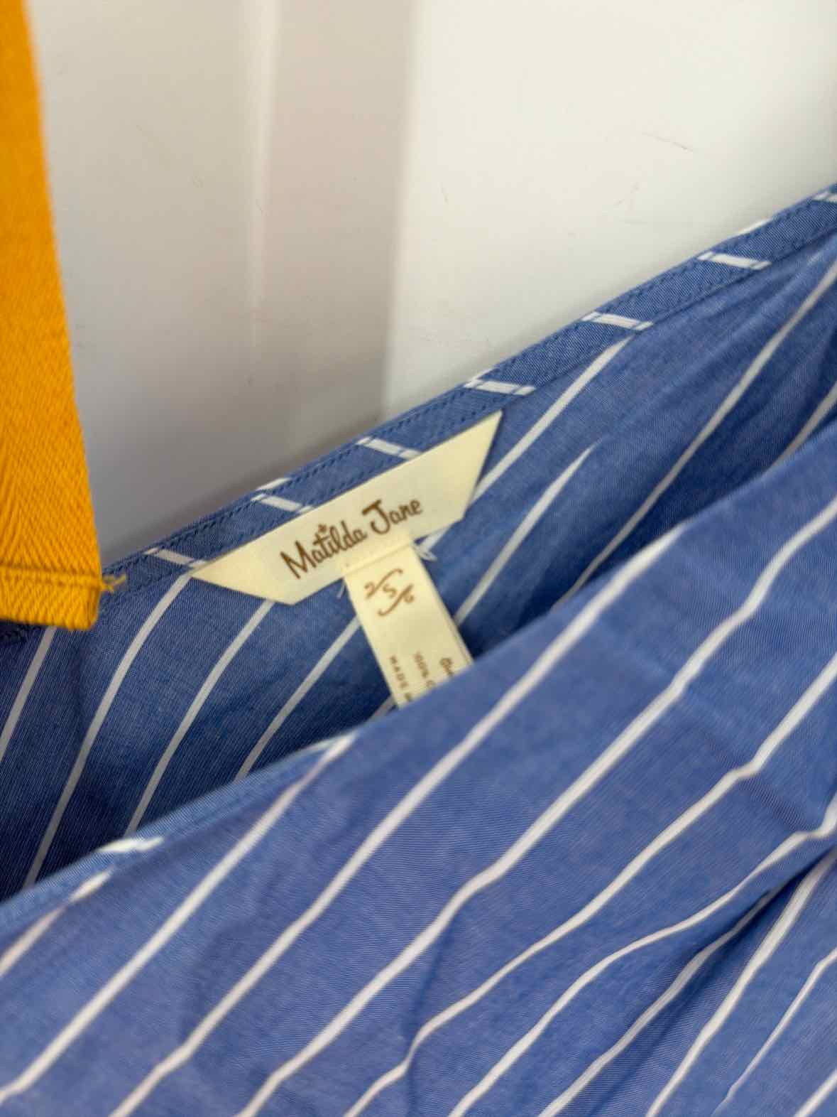 Pre-Owned Matilda Jane Blue Size Small Stripe Midi Sleeveless Dress | True Fashionistas.