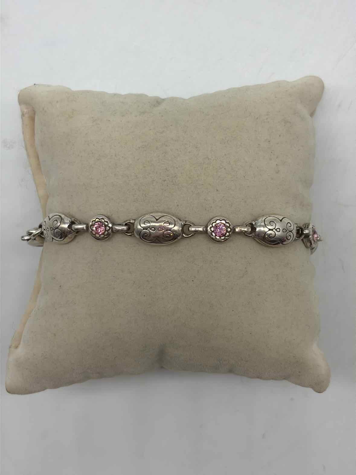Brighton Silver and Pink Pink Ribbon Charm Bracelet | True Fashionistas.