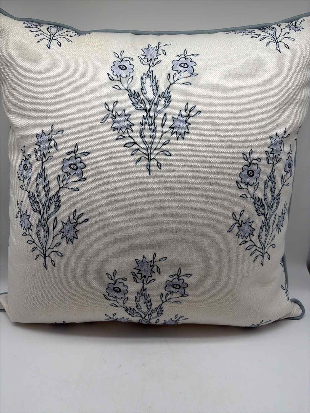 White & Blue Floral Pillow | True Fashionistas.