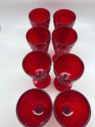 Set Of 8 Vintage Ruby Red Diamond Goblets | True Fashionistas.
