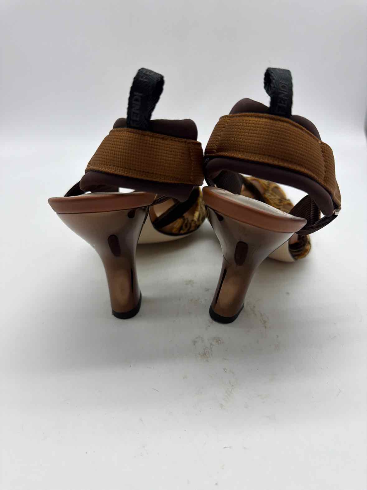 Pre-Owned Fendi Tan Size 37 Slingback Heels | True Fashionistas.