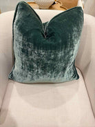 Green Velvet Pilow with self cord | True Fashionistas.
