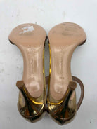 Pre-Owned Gianvito Rossi Gold Size 5.5 Ankle Strap Heels | True Fashionistas.