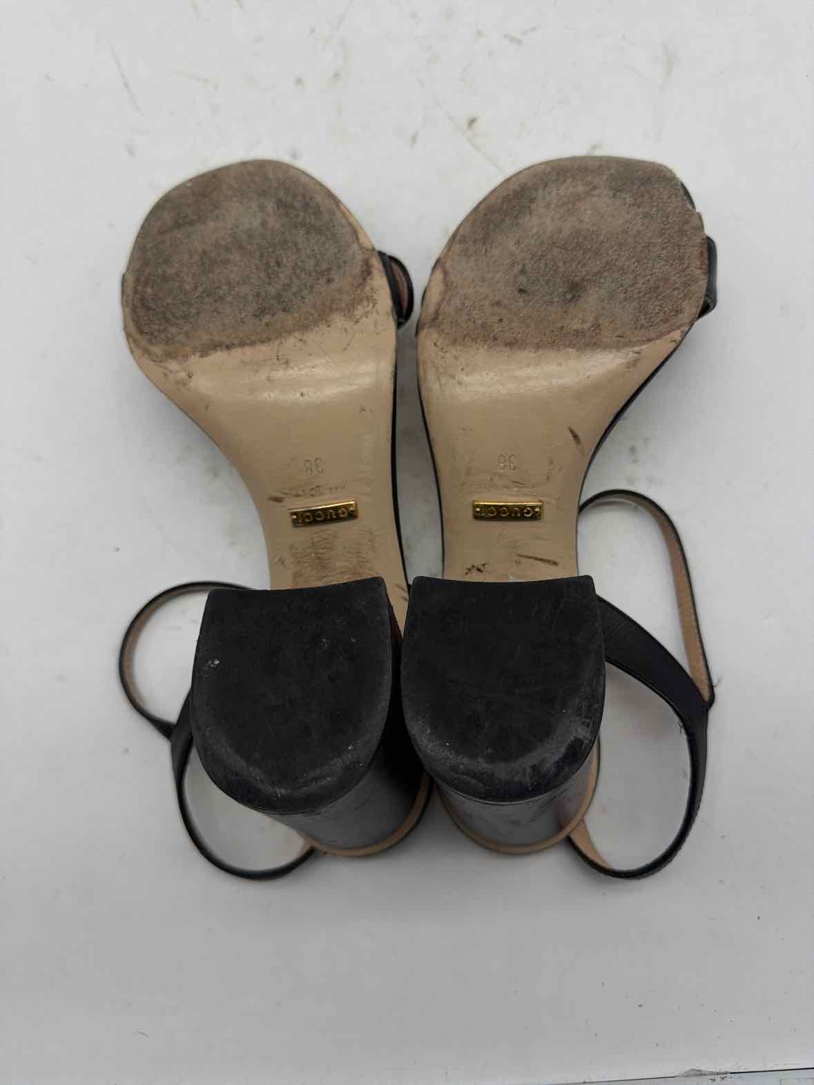 Pre-Owned Gucci Black Size 38 Block Heel Heels | True Fashionistas.