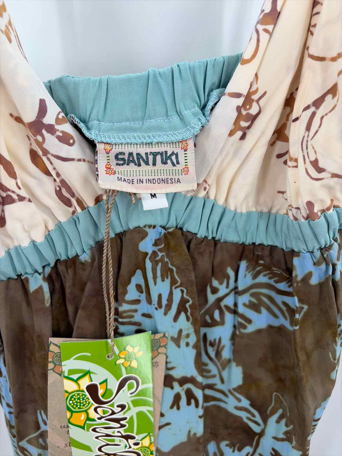 Pre-Owned Santiki Blue Size Medium Printed Shift Short Sleeveless Dress | True Fashionistas.
