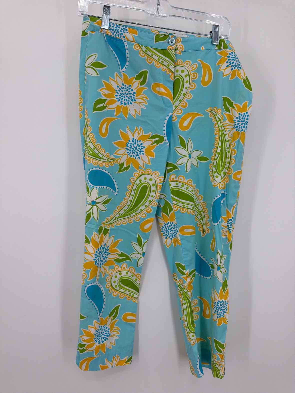 Pre-Owned Lilly Pulitzer Blue Size 8 Vintage Printed Pants | True Fashionistas.