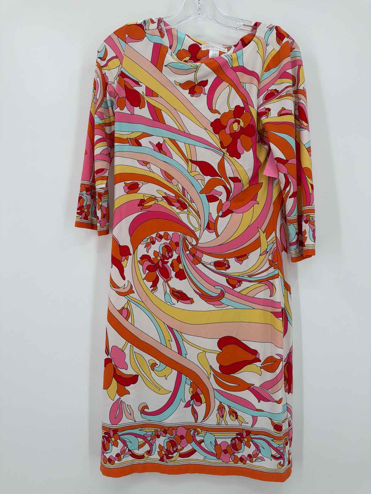 Pre-Owned London Times Orange Size 4 Short Long Sleeve Dress | True Fashionistas.