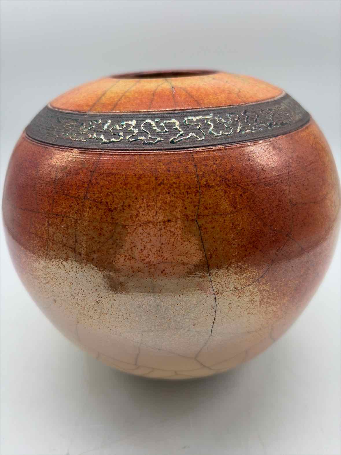 Orange Raku Pot | True Fashionistas.