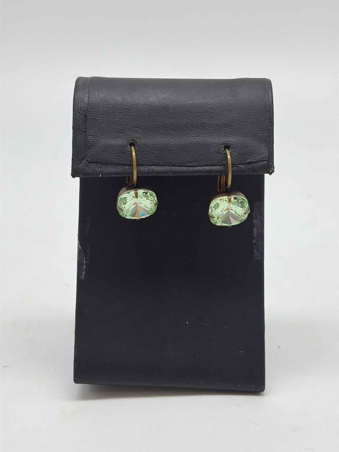 Liz Palacios Gold and Green Crystal Hoop Earrings | True Fashionistas.