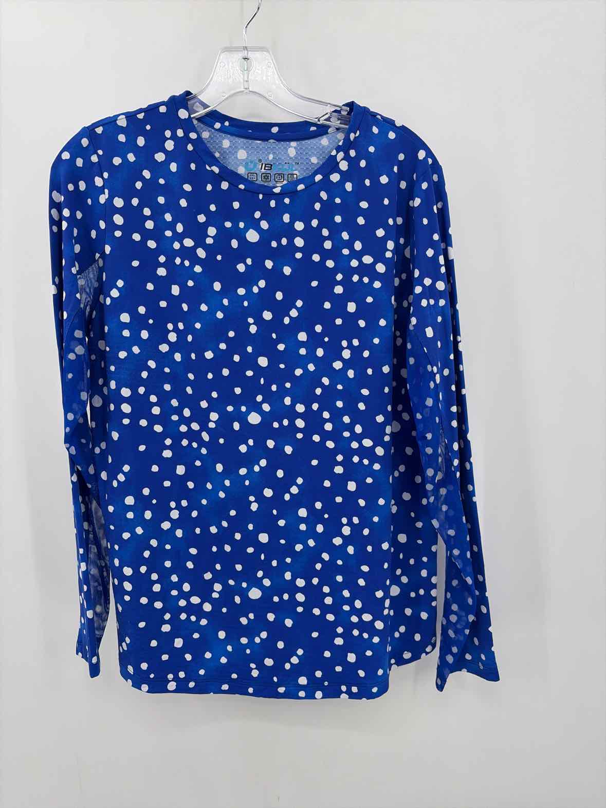 Ibkul Blue Size Large Polka Dot Athletic Long Sleeve | True Fashionistas.
