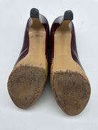 Pre-Owned Gucci Purple Size 7.5 Patent Leather Peep Toe Heels | True Fashionistas.