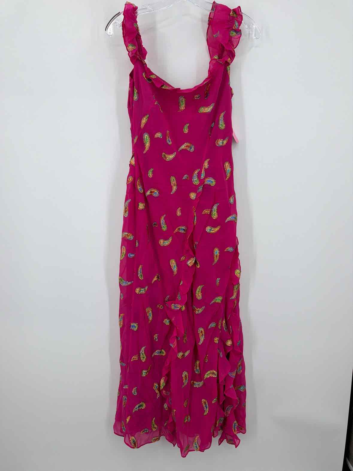 Pre-Owned Saloni Pink Size 8 Midi Sleeveless Dress | True Fashionistas.