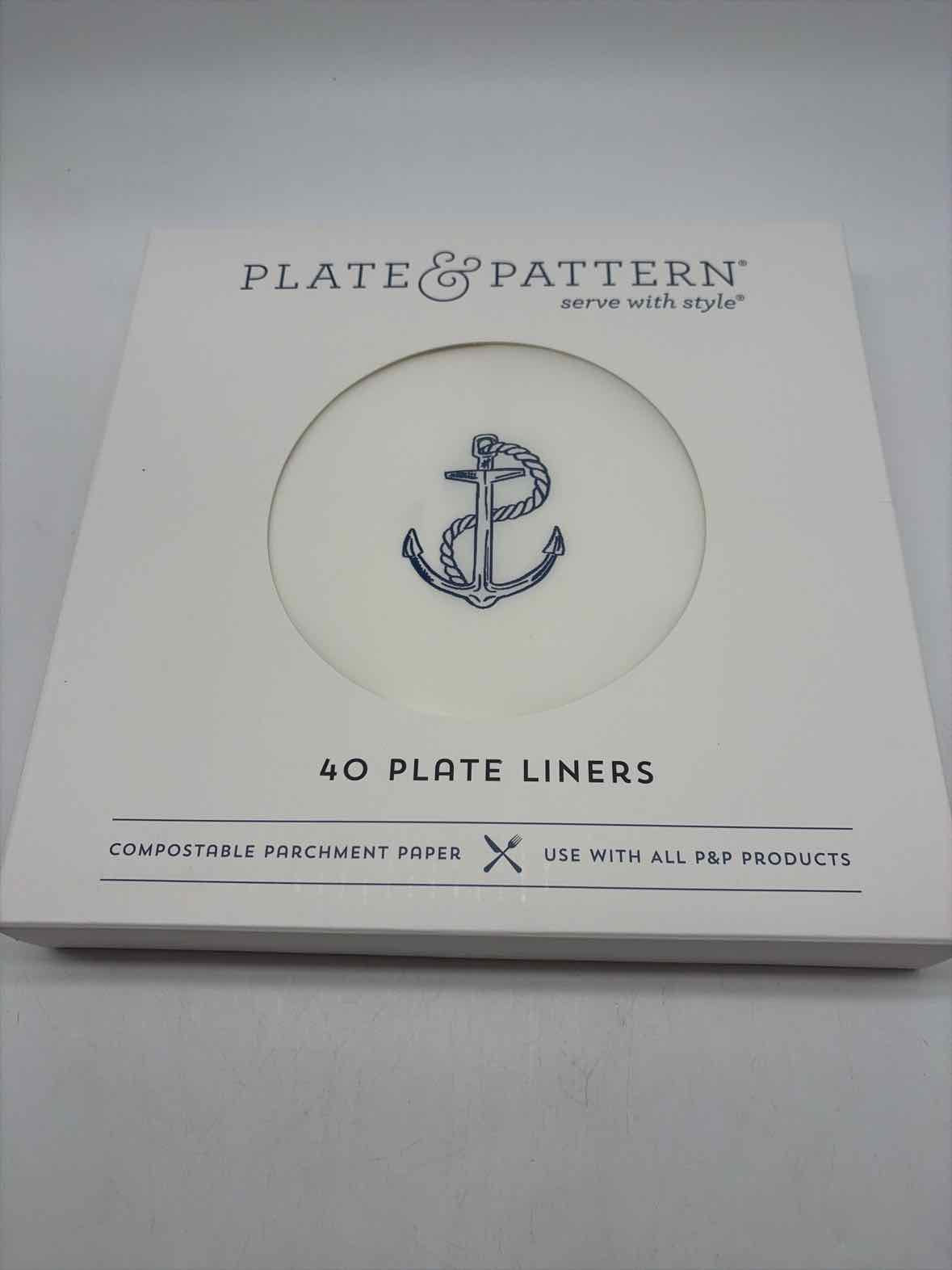 Plate & Pattern White Anchor 40 Paper Liners | True Fashionistas.
