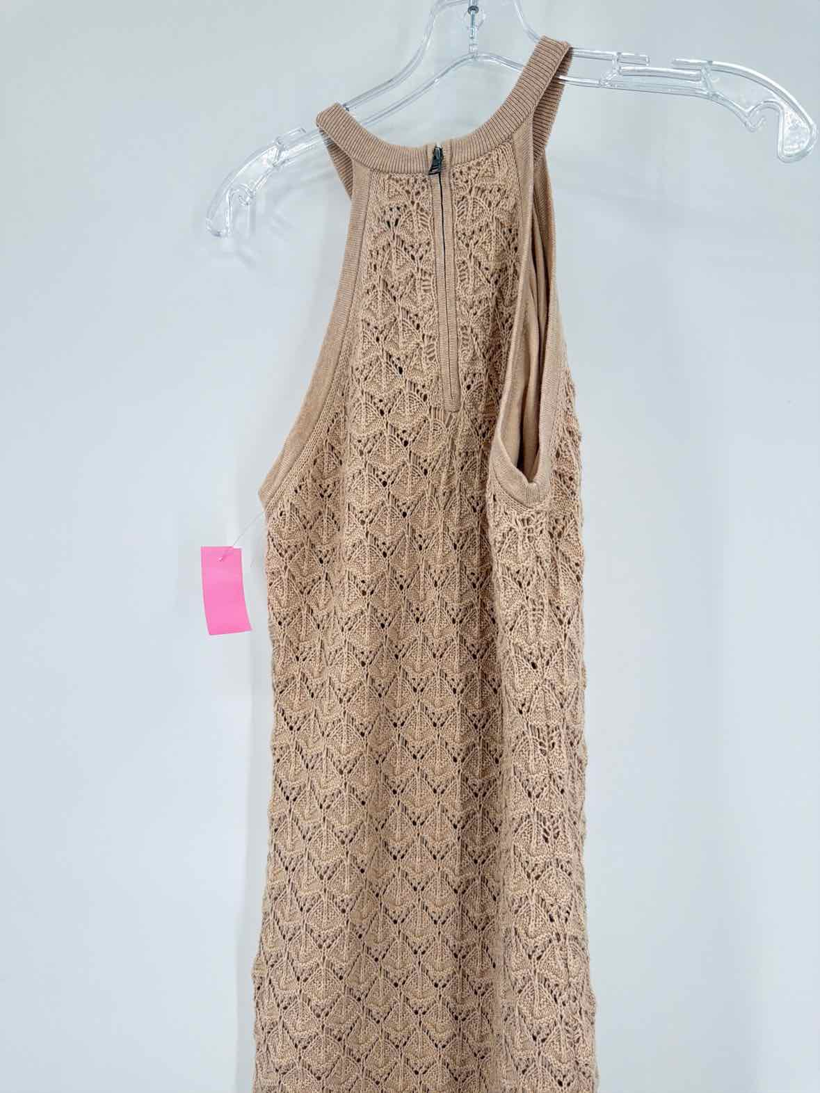 Pre-Owned Alice + Olivia Tan Size Medium Knit Long Sleeveless Dress | True Fashionistas.