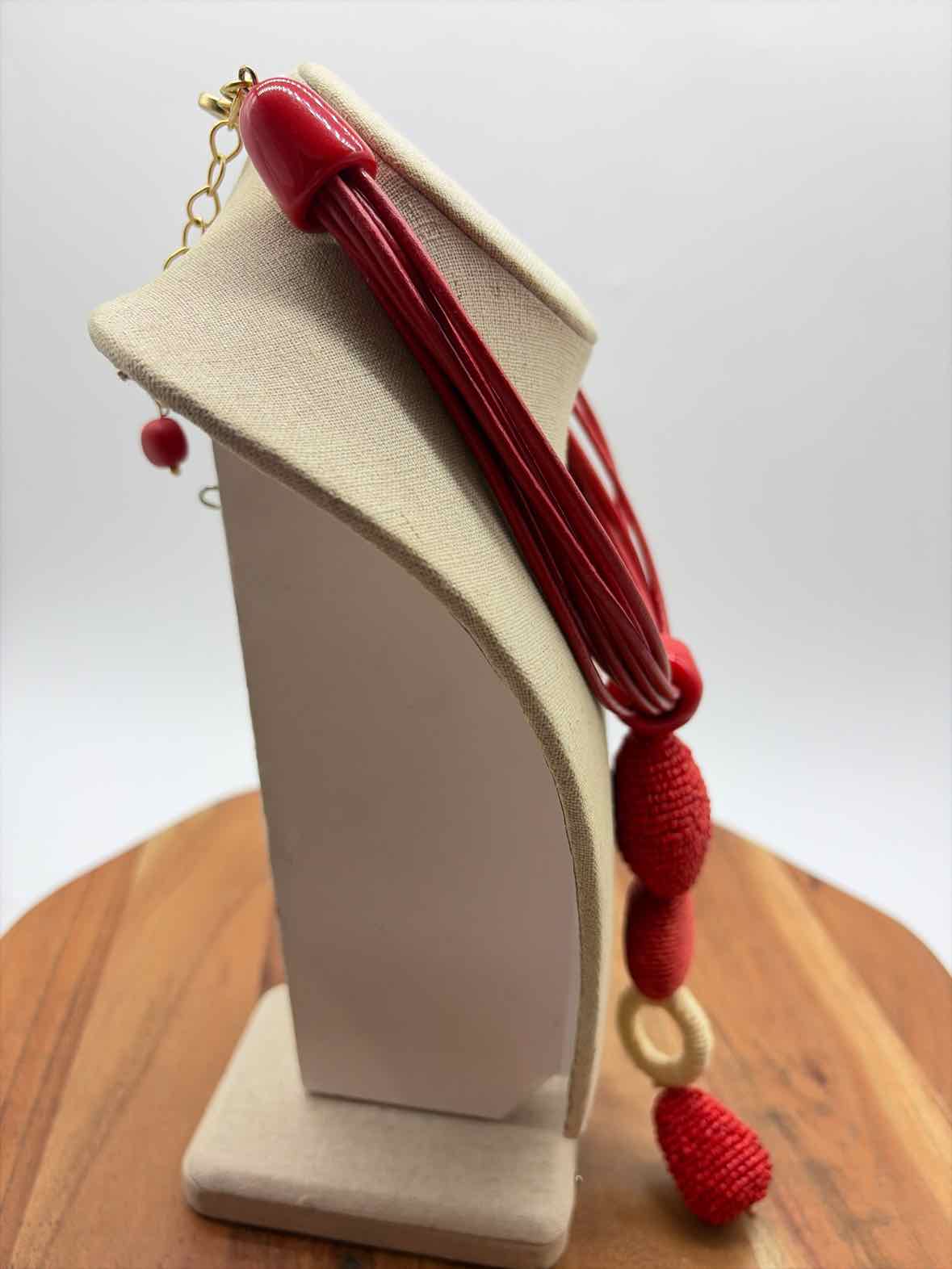 Chico's Red Multi Strand Statement Necklace | True Fashionistas.