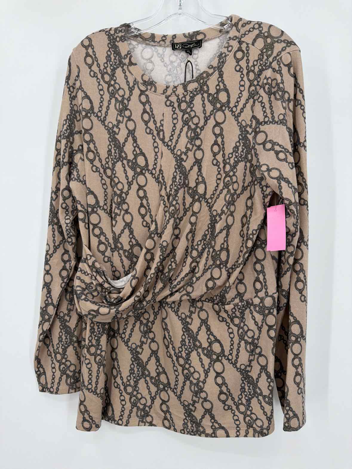 Pre-Owned DG2 Tan Size XL Blouse | True Fashionistas.