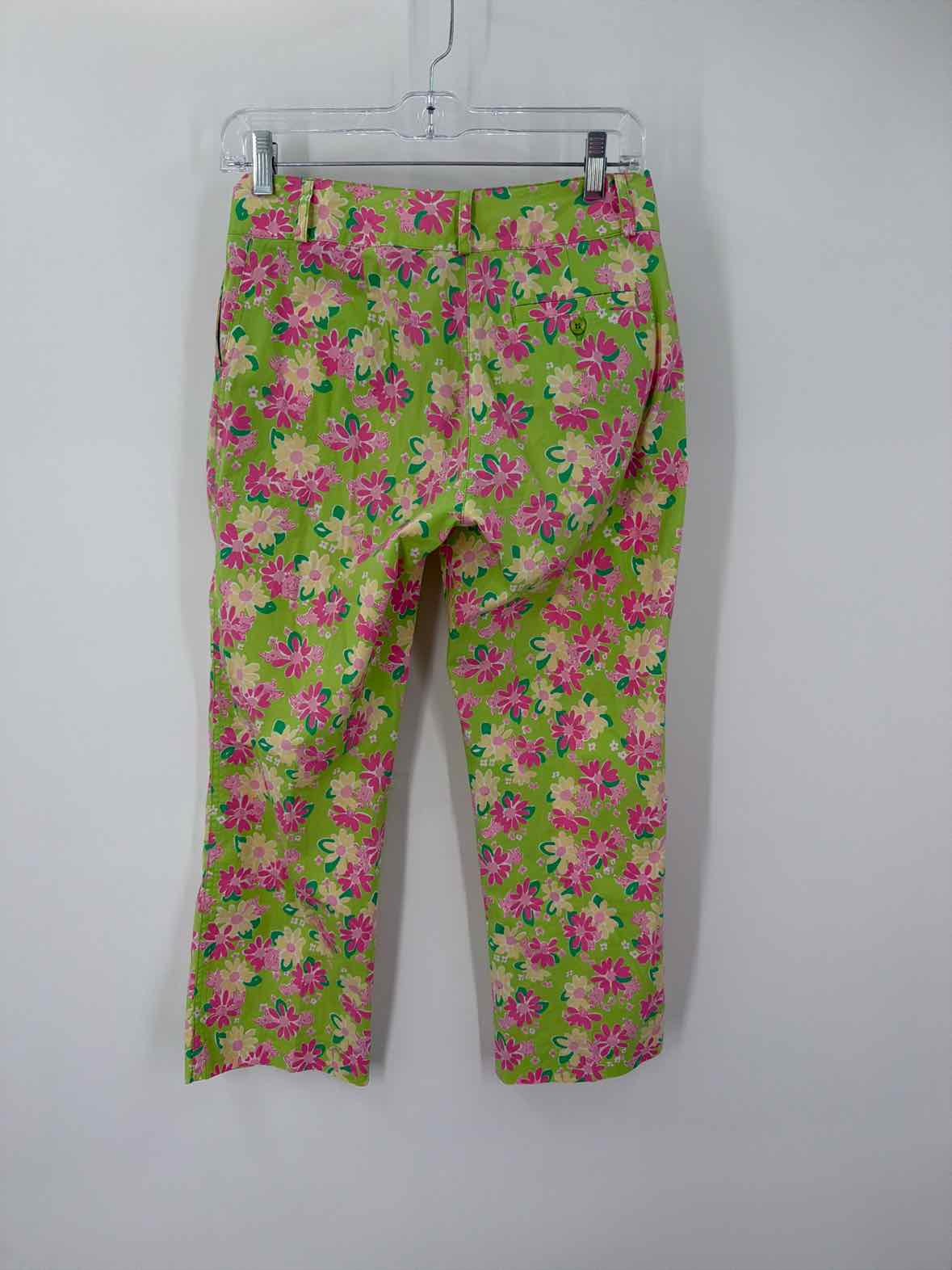 Pre-Owned Lilly Pulitzer Green Size 2 Vintage Printed Pants | True Fashionistas.