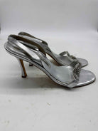 Pre-Owned Manolo Blahnik Silver Size 6.5 Strappy Heels | True Fashionistas.