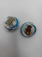 Jeff Lieb Blue clip Stud Earrings | True Fashionistas.
