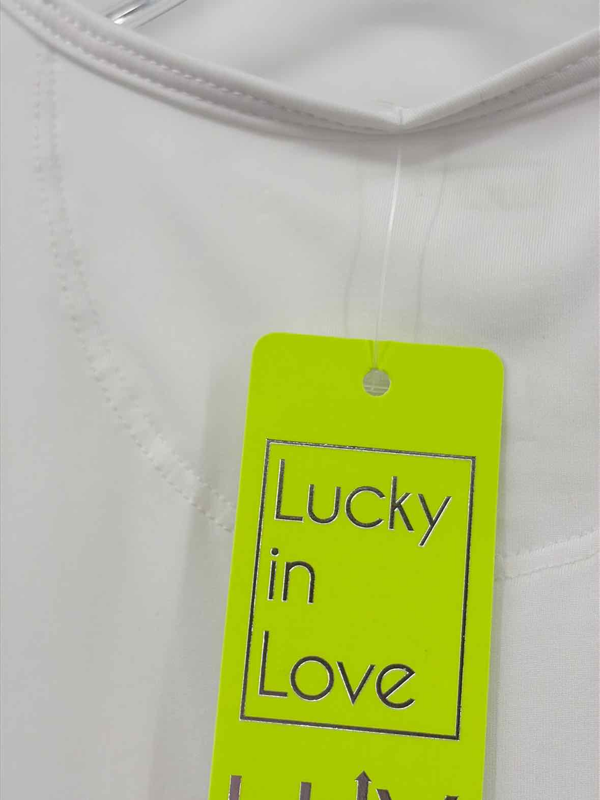 Lucky In Love White Size Large Athletic Tank | True Fashionistas.